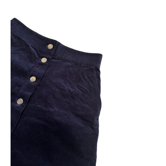 & Other Stories Navy Blue Corduroy Mini Skirt with Buttons Size 2 Fall Winter - Picture 4 of 7